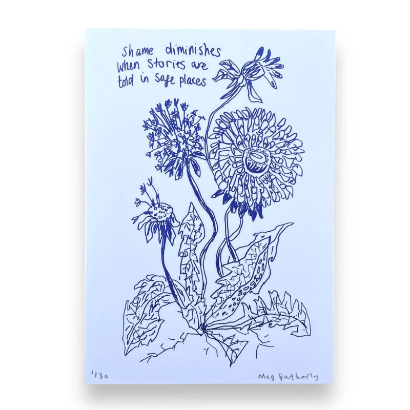 Limited Edition Flower Drawing Print - Stories Told In A Safe Places