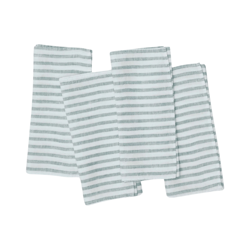 Linen Napkin Breton Stripe Blue - Set of 4