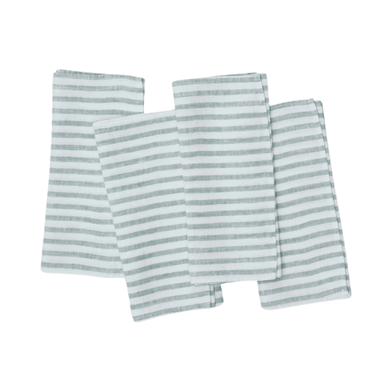 Linen Napkin Breton Stripe Blue - Set of 4