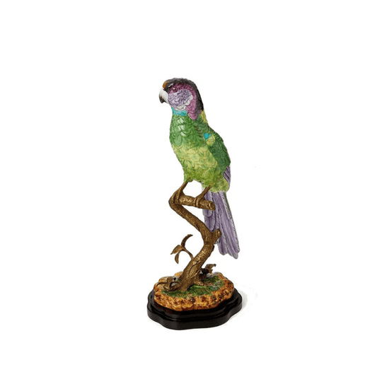 Porcelain parrot on a stand | Right