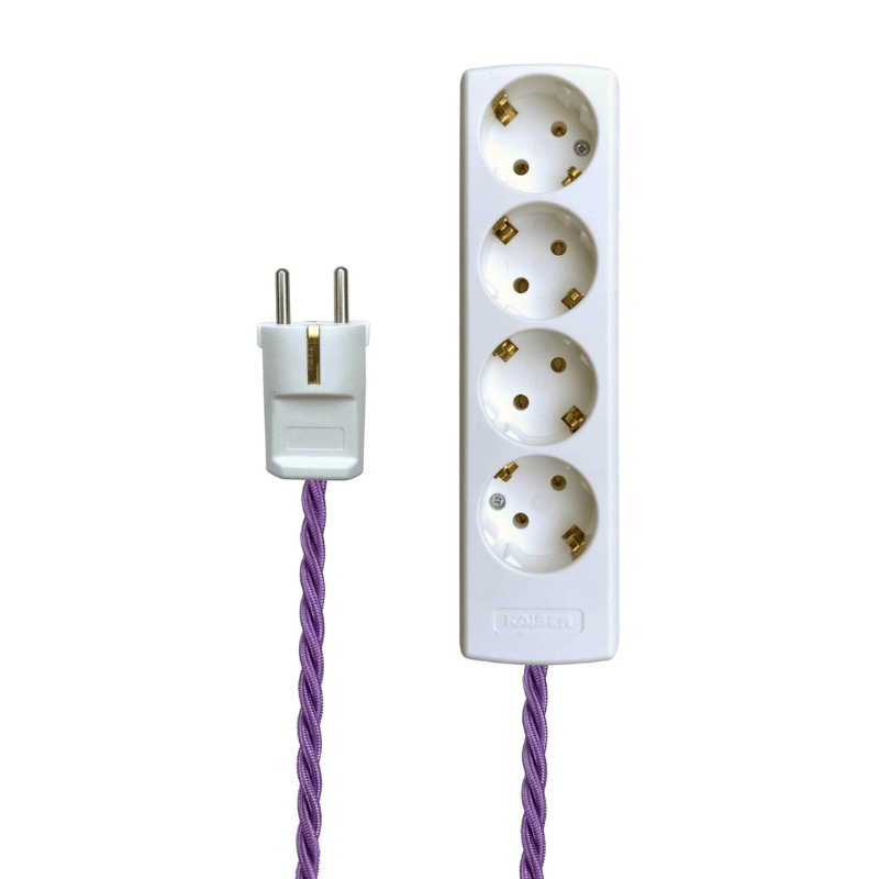 Violet & White Extension Lead EU