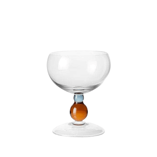 Noam Wine Glass Clear with Amber Bead