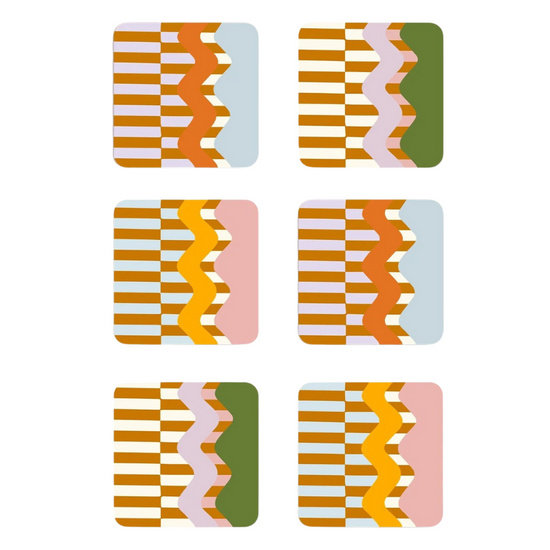 Wiggle and Stripe Coasters (Set of 6)