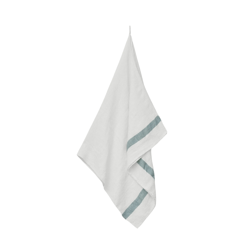 Linen waffle Towel - Blue Stripe