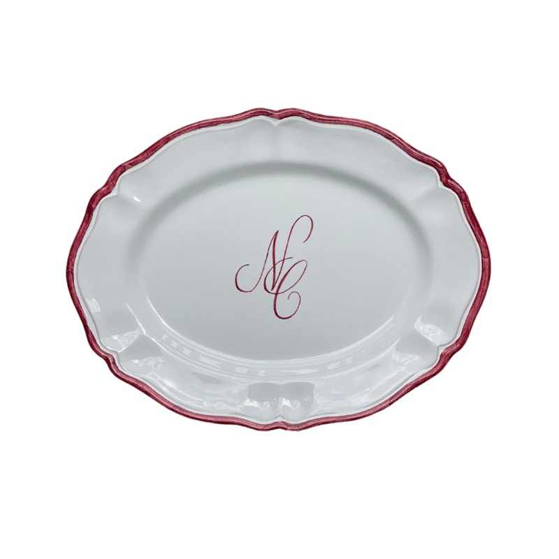 Personalised Ceramic Wedding Engraved Oval Serving Platter