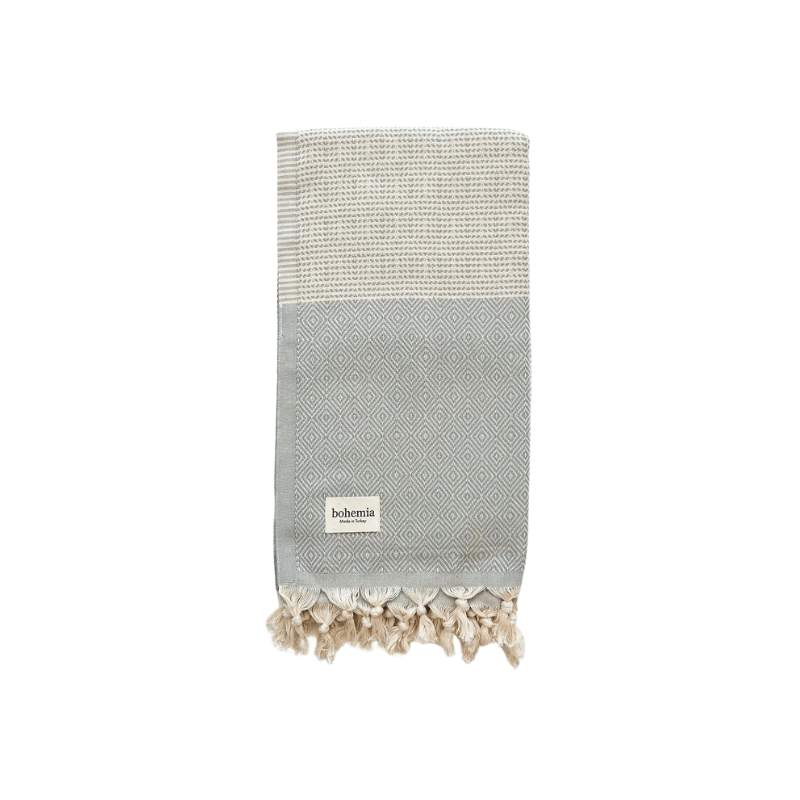 Nordic Dot Hammam Towel - Pearl Grey