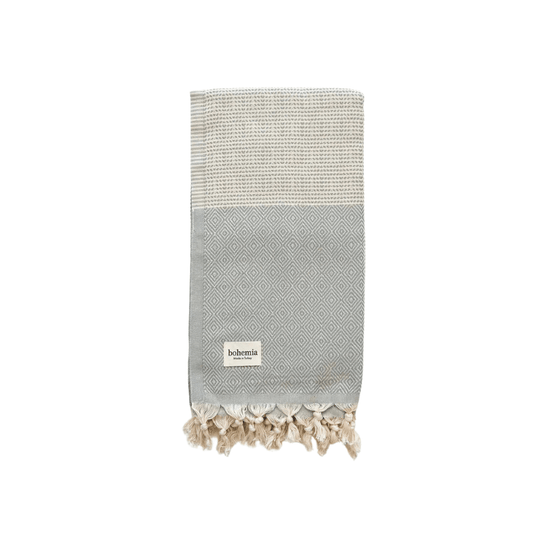 Nordic Dot Hammam Towel - Pearl Grey