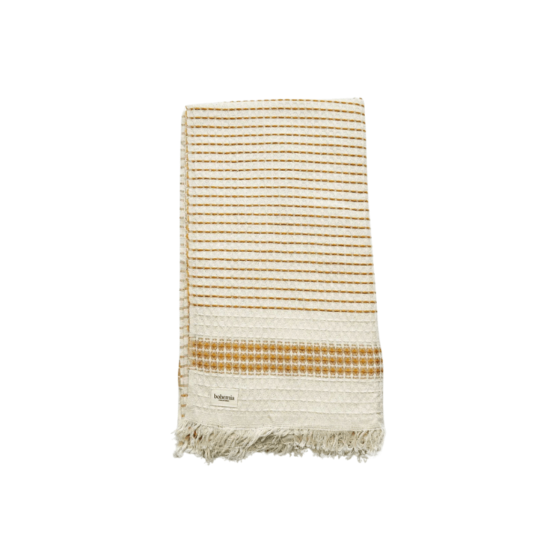 Milos Check Hammam Towel - Mustard