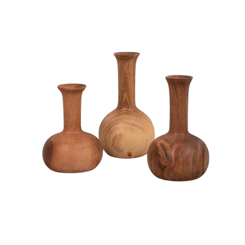 Walnut Wood Mini Vase - Joni