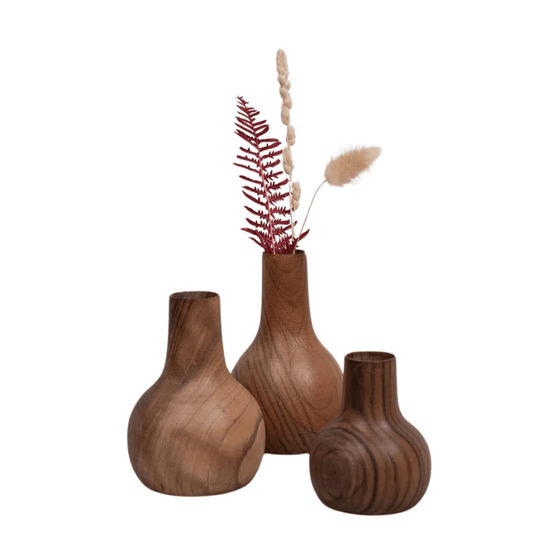 Walnut Wood Mini Vase - Nina