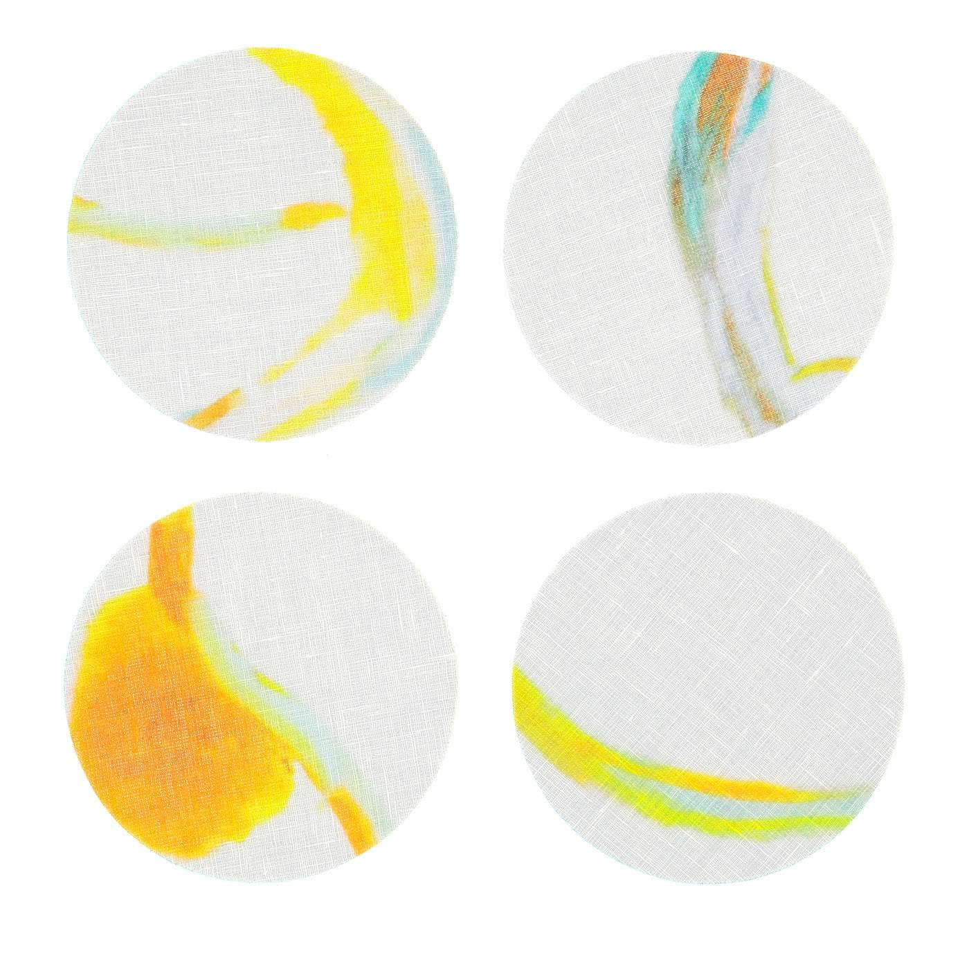 Light Flux coasters Set of 8 White