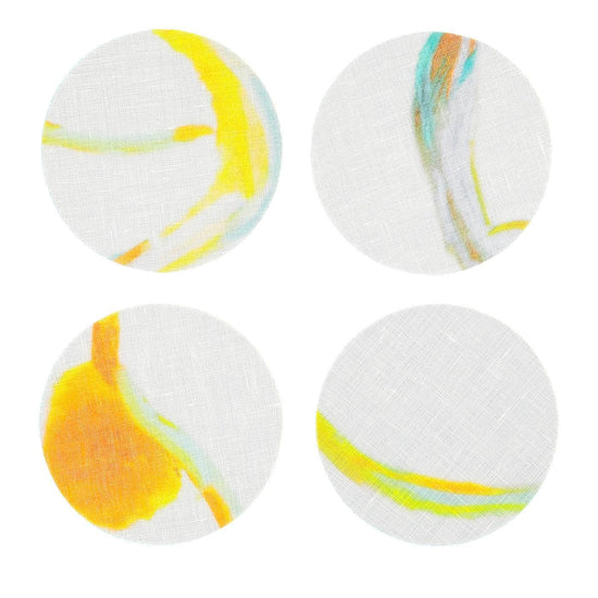 Light Flux coasters Set of 8 White