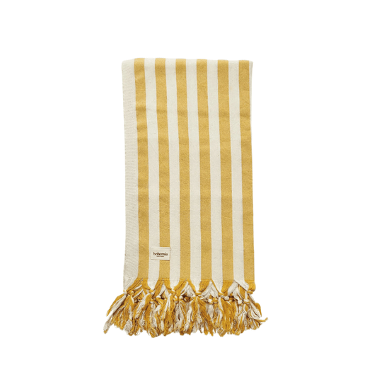 Brighton Stripe Hammam Towel - Mustard