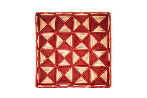 Malla Large Square Tray | Terracotta & Natural