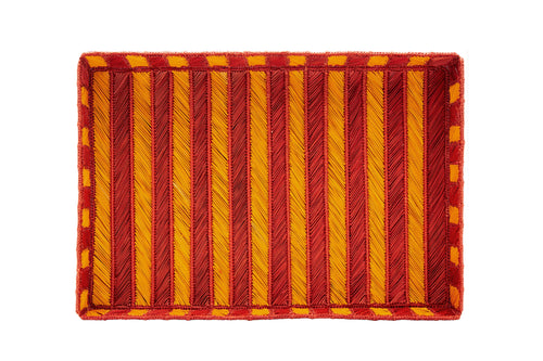 Rayas Large Rectangular Tray | Mustard & Terracotta