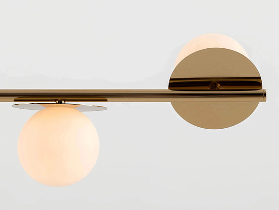 Brass opal disc ceiling light