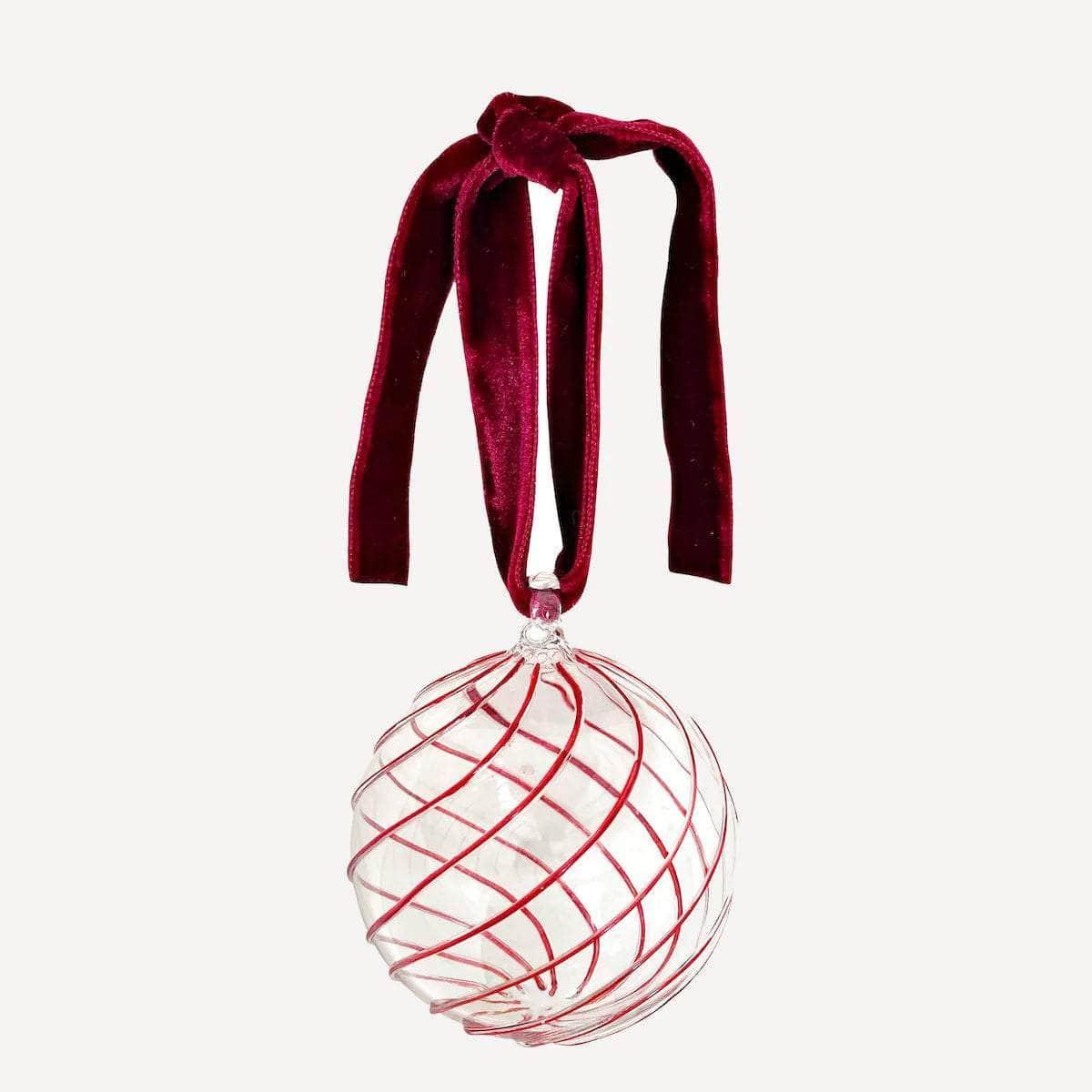 Swirl Glass Bauble - Red