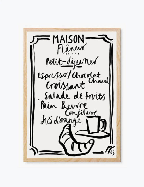 Maison Flâneur x Olivia Sewell The Menu | Wall Art Print