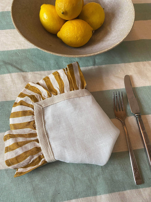 Ochre Candy Stripe - Set of 2 Napkins