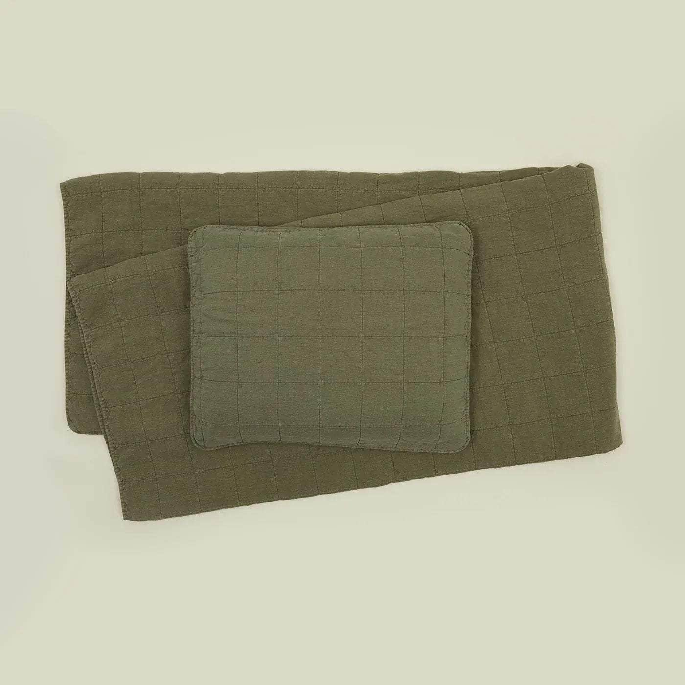 Simple Linen Quilt - Olive