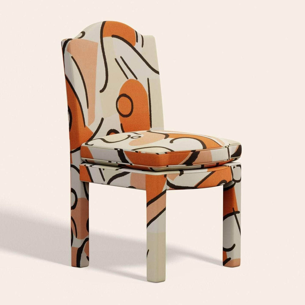 Pair of Leo Dining Chairs, Tangerine