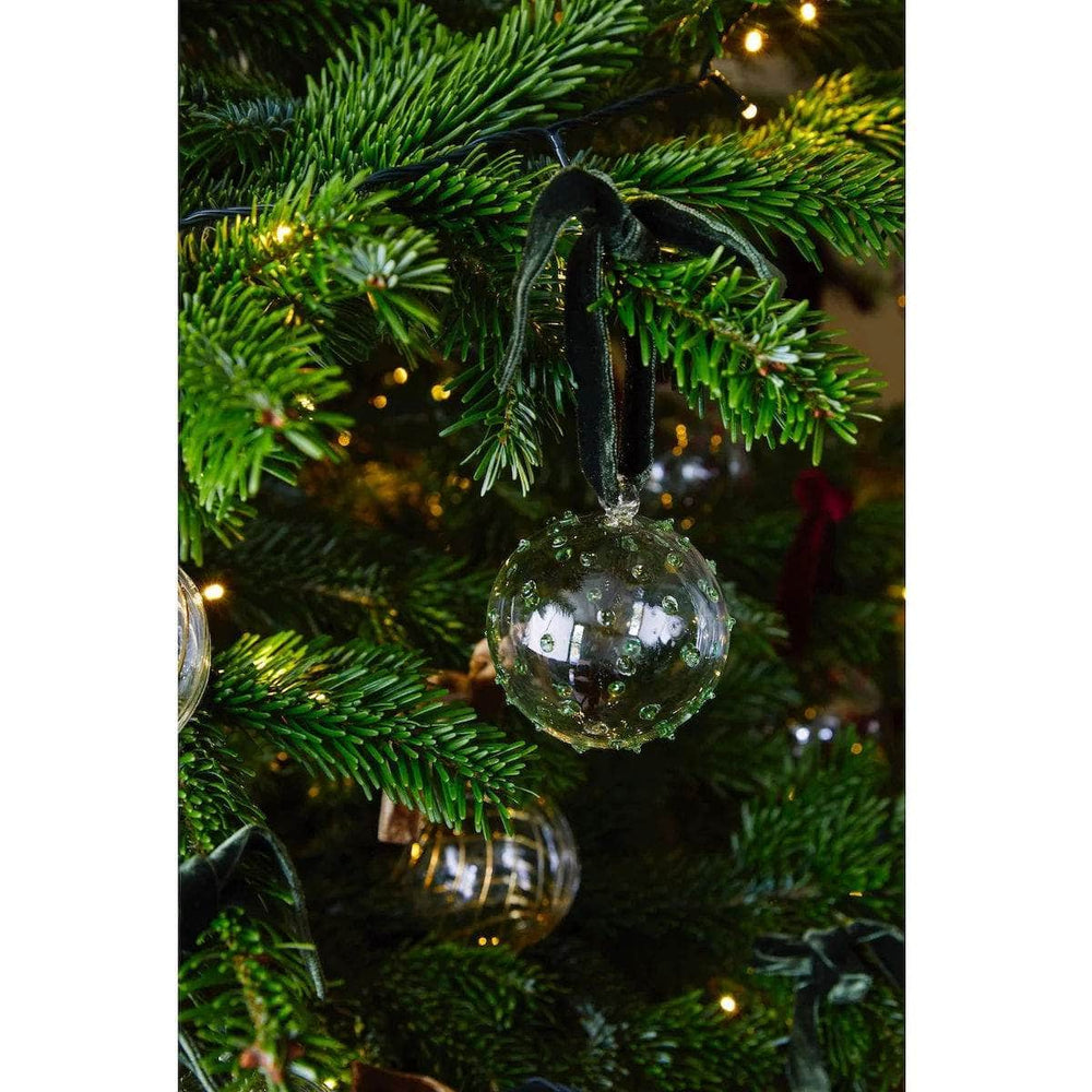 Pom Glass Bauble - Green