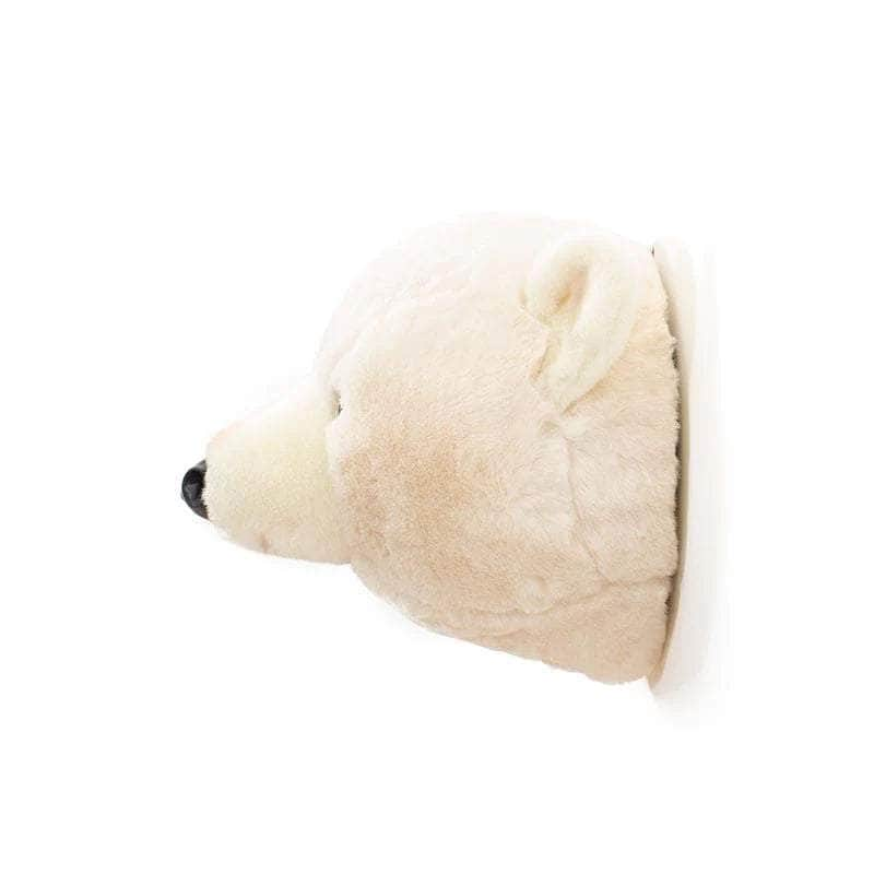 Basile the Polar Bear Wall Mounted Plush Head