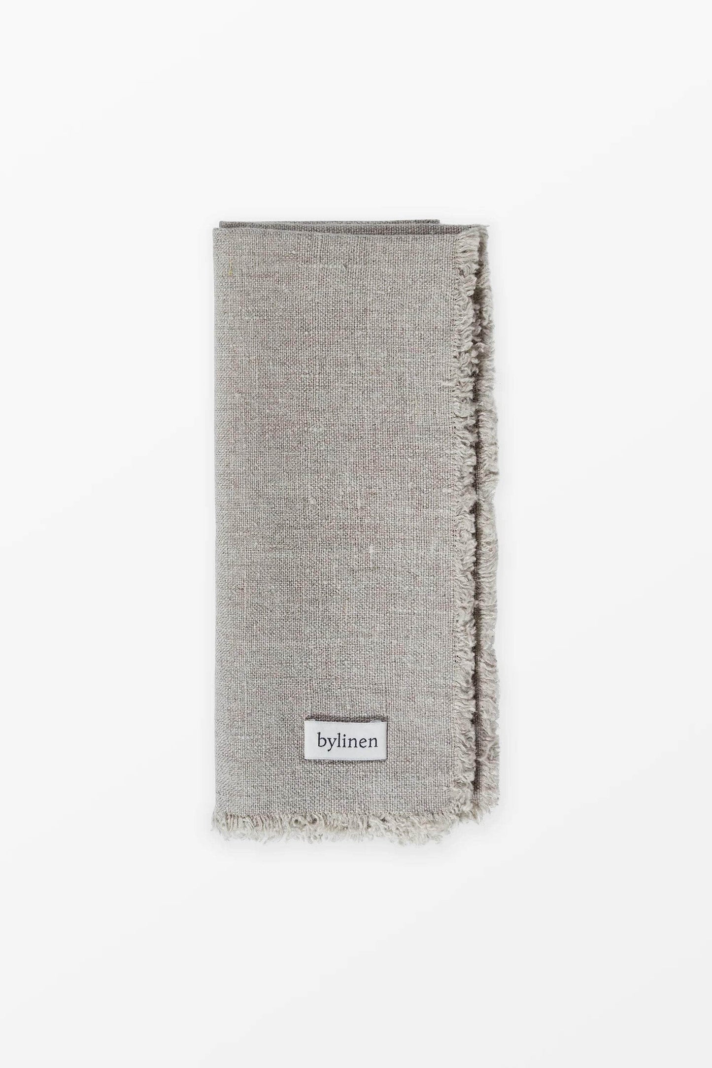 Grey Fringed Linen Napkin