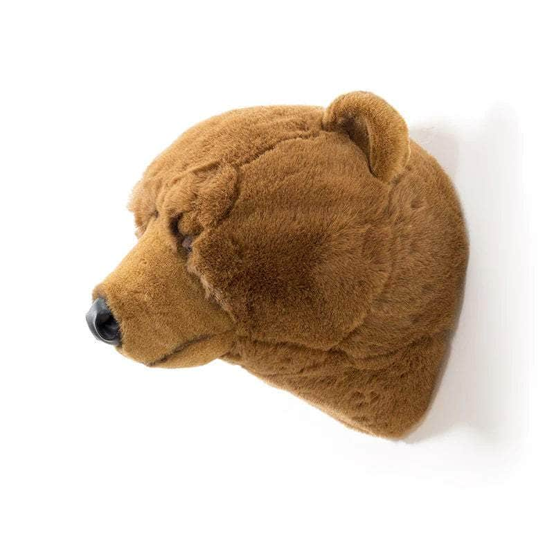 Oliver the Brown Bear Wall Mounted Plush Head