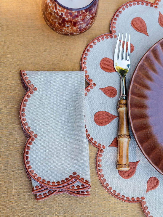 Gotas Napkin, Beige with Terracota