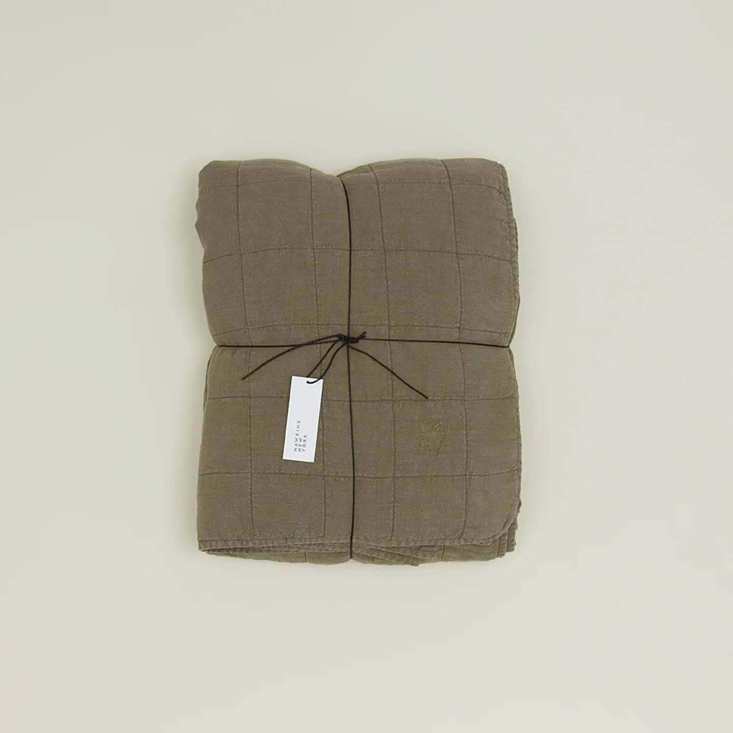 Simple Linen Quilt - Olive