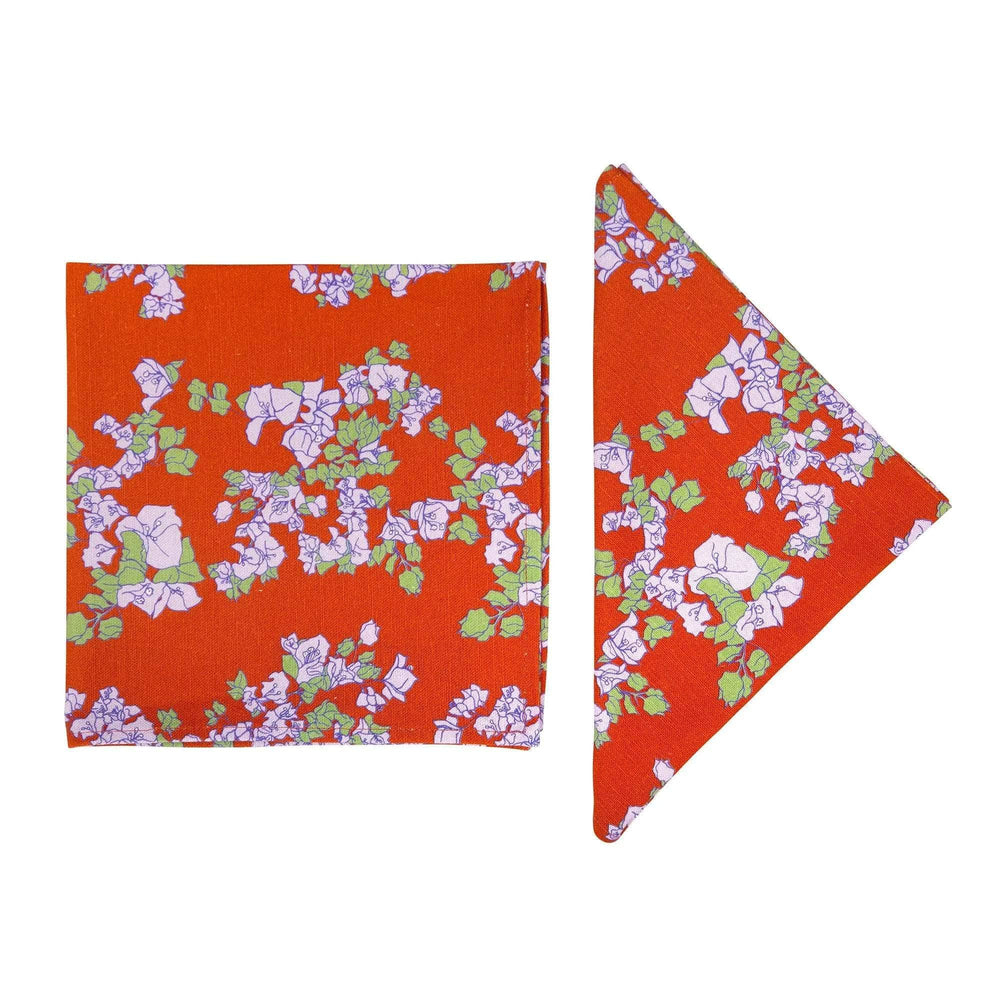 Najjar | Coral Orange Set of 2 Napkins