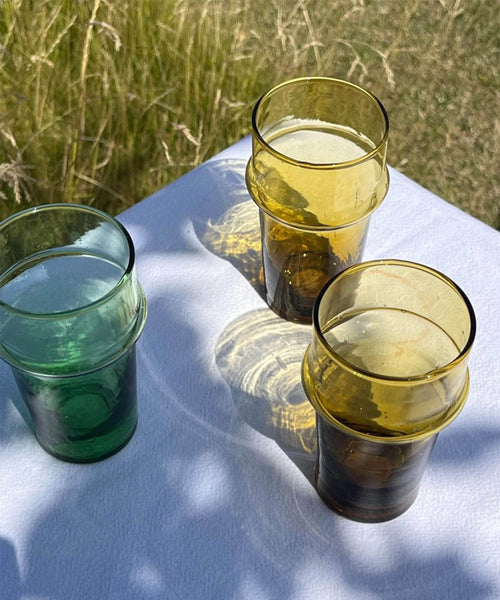 Beldi Glass Tumblers, Set of 6 | Amber