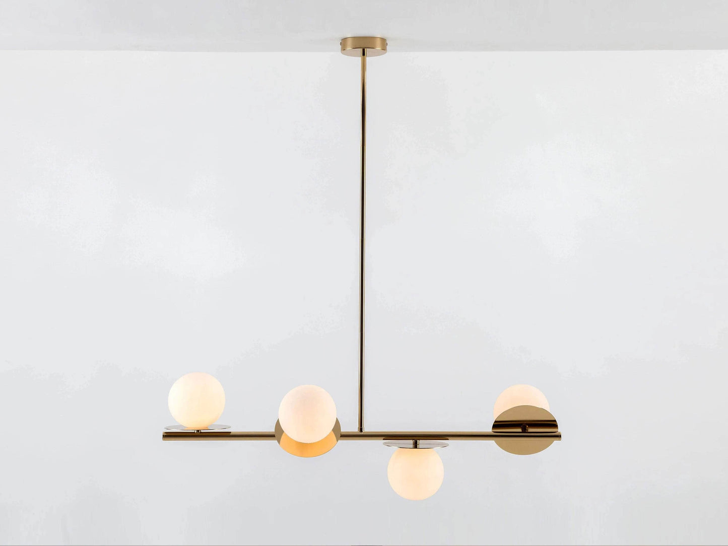 Brass opal disc ceiling light