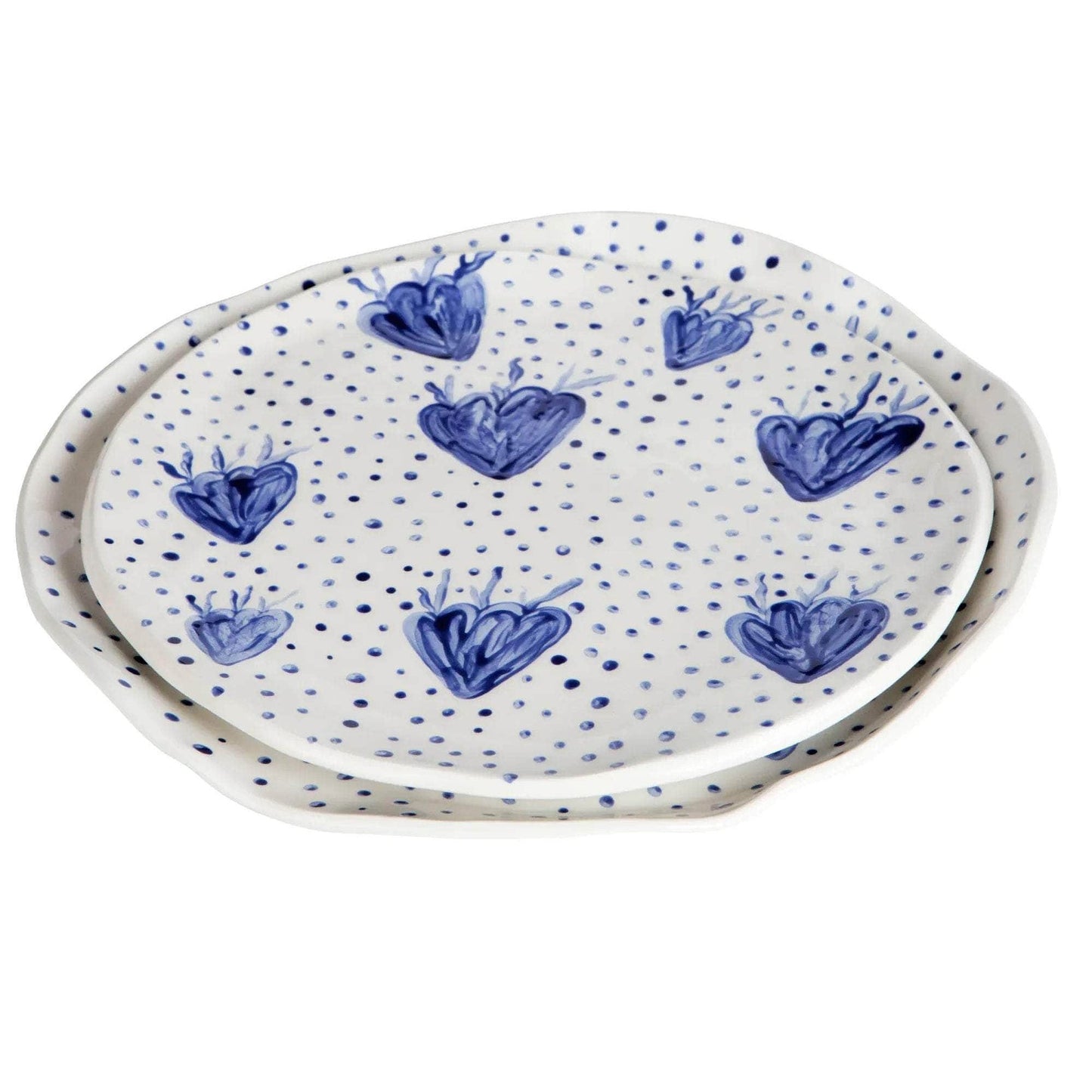 Blue Coral & Dots Plate