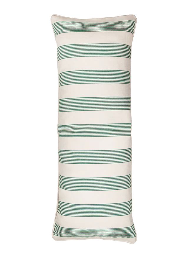 Park Green Stripe Large Lumbar Cushion