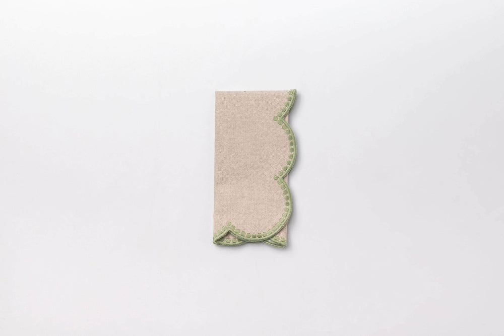 Gotas Napkin, Beige with Green