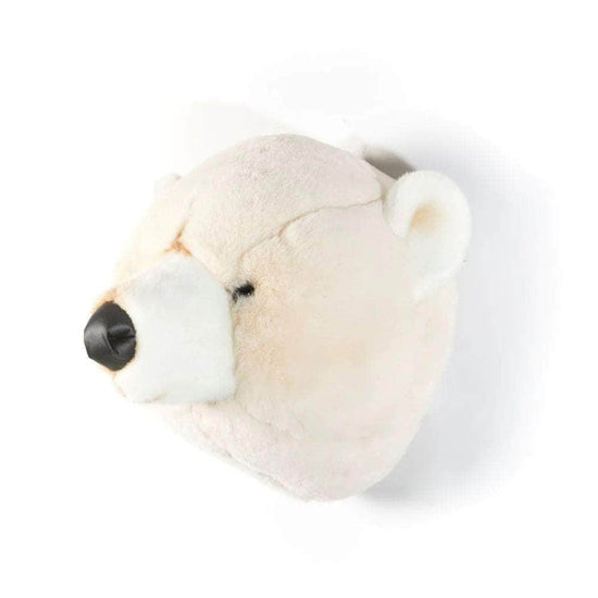 Basile the Polar Bear Wall Mounted Plush Head