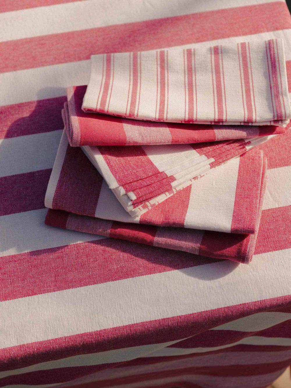 Punch Pink Stripe Napkins (Set of 2)