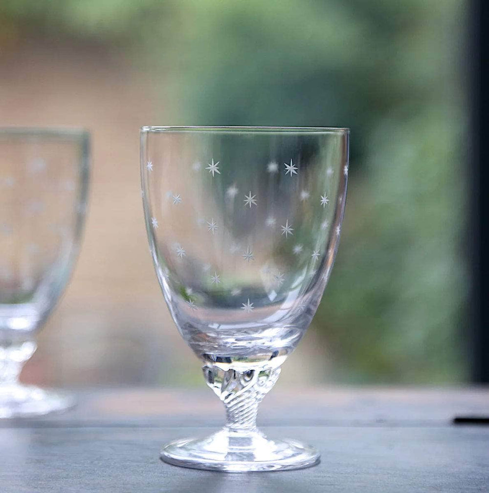 Crystal Bistro Glasses with Stars Design