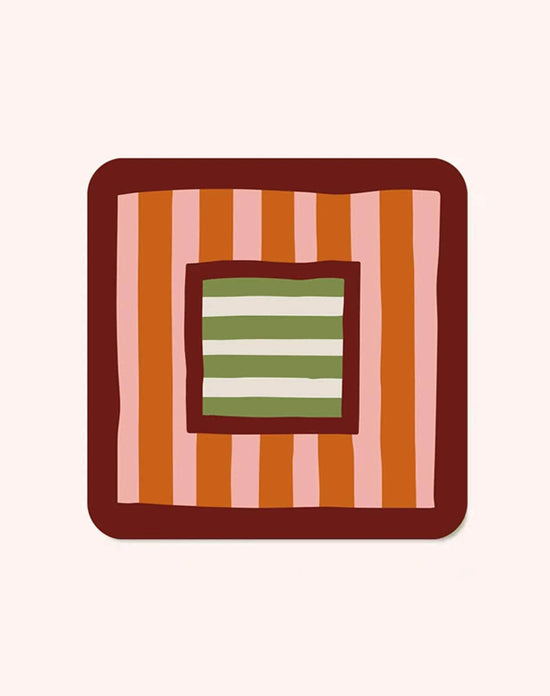 Square And Stripe Coasters (Set of 6)