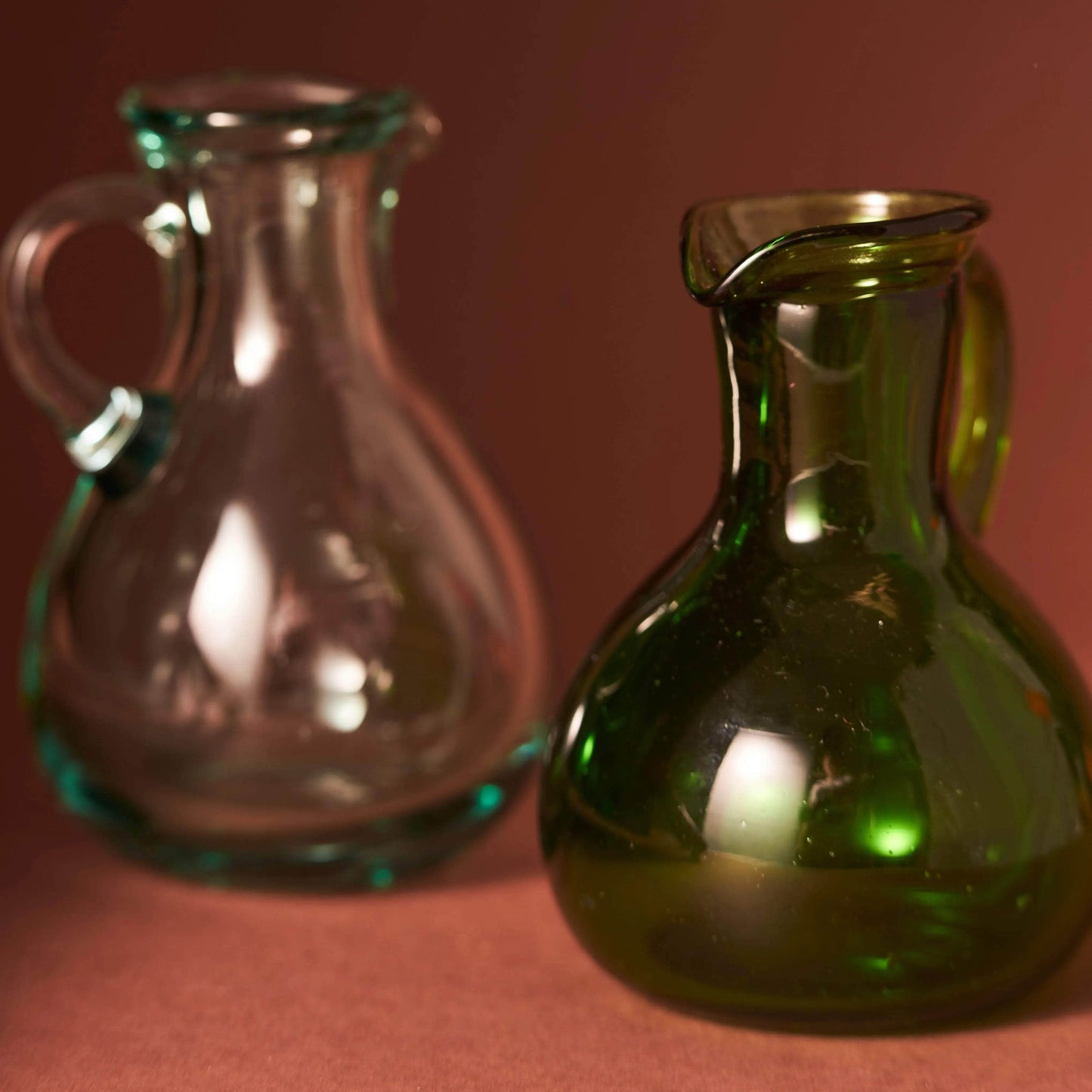 Sofia Mini Handblown Glass Jugs (Set of 2)