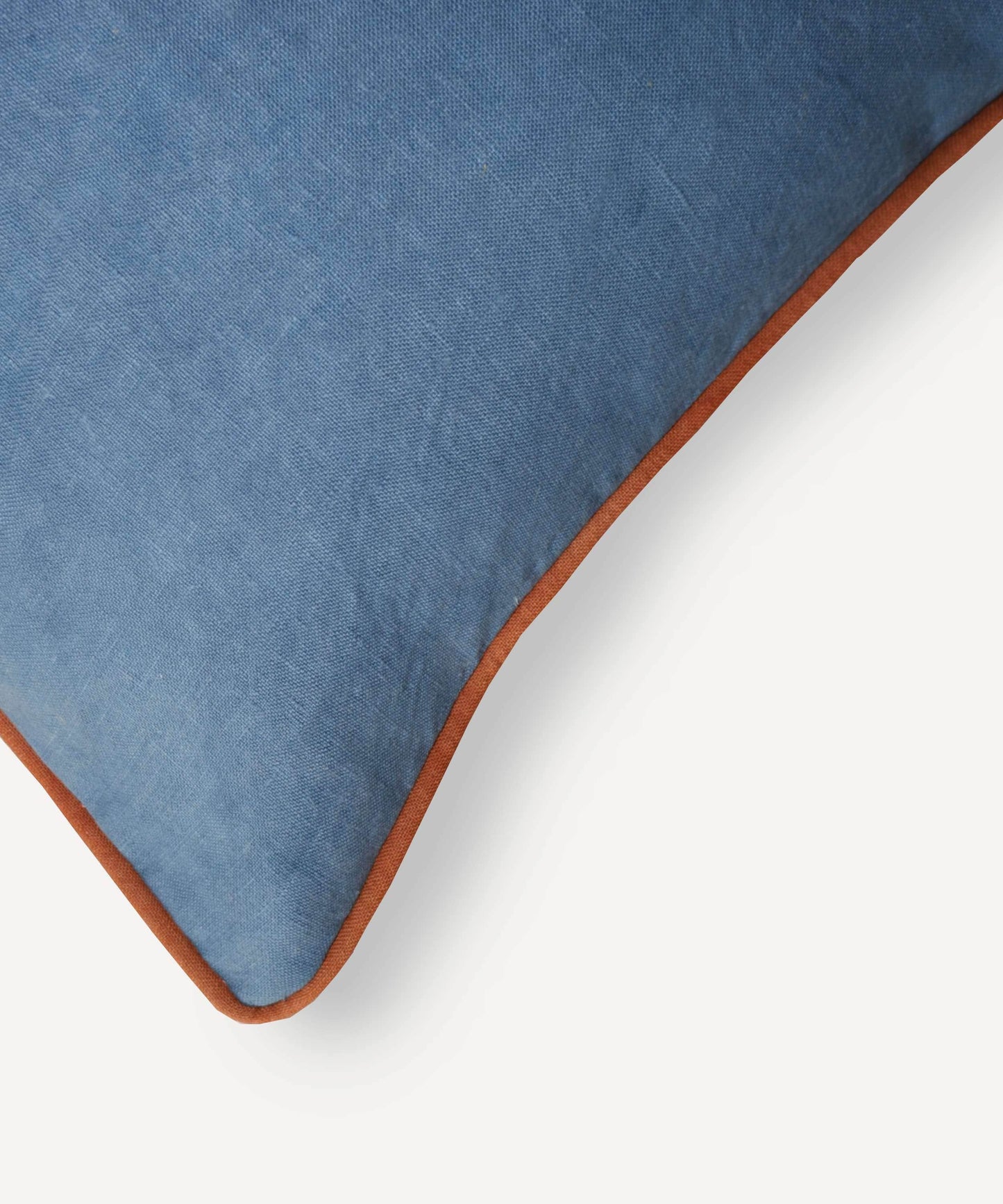 Contrast Cushion in Blue and Terracotta