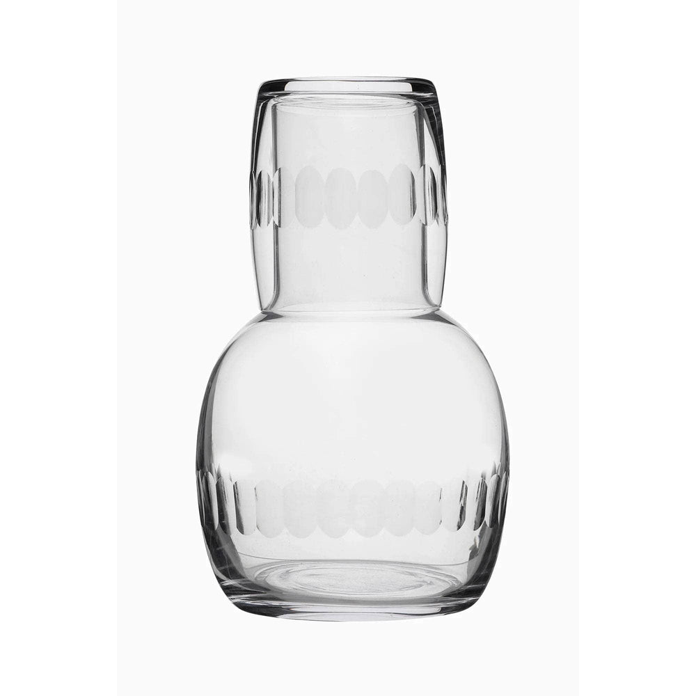 A Crystal Carafe Set with Lens Design