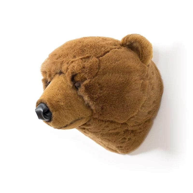 Oliver the Brown Bear Wall Mounted Plush Head