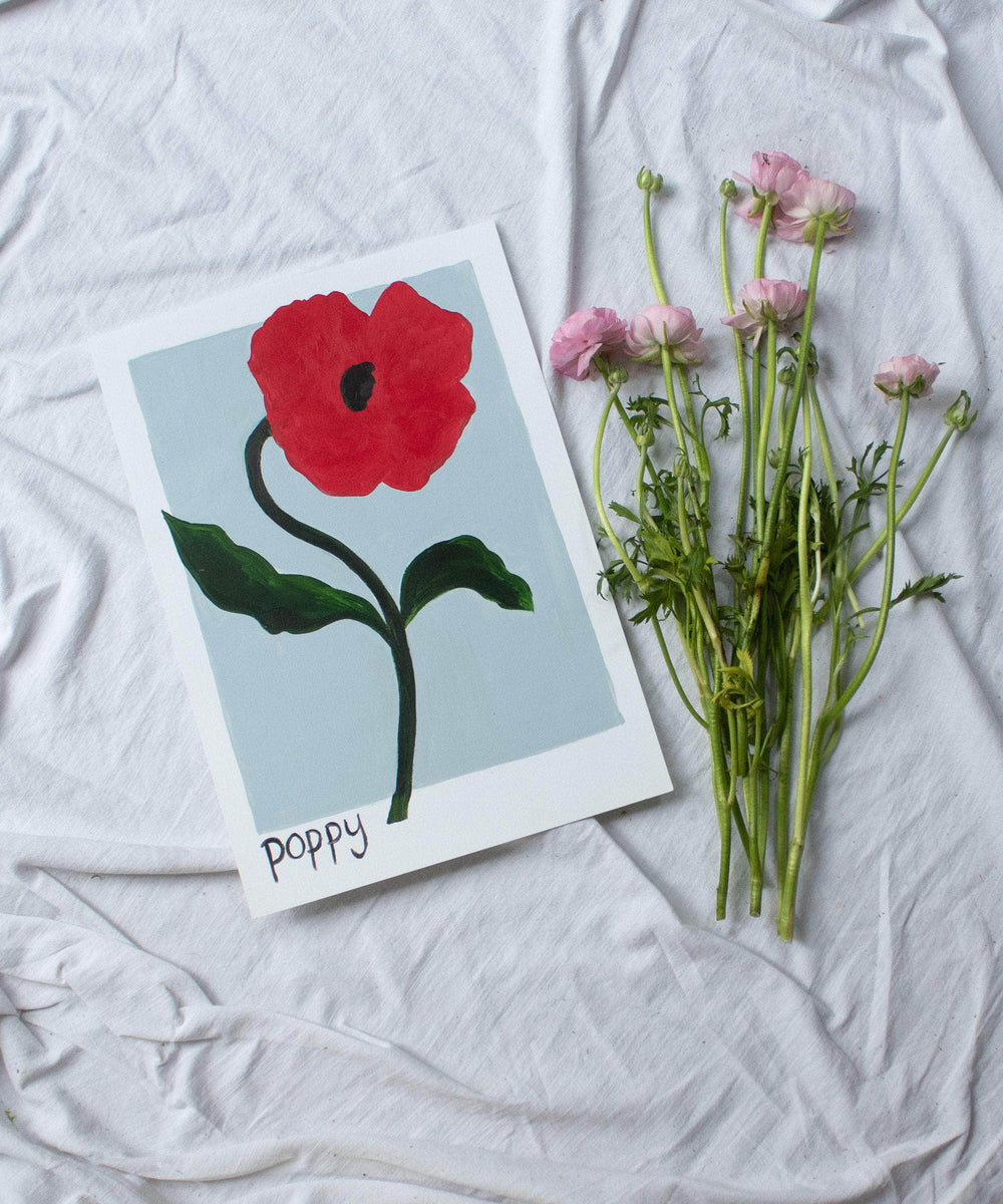 Poppy Stem- Original Painting