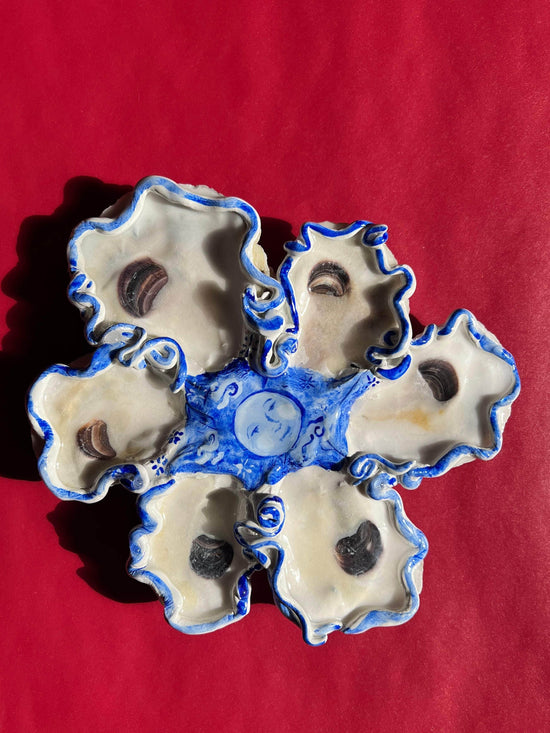 Oyster Serving Dish with Moon Face