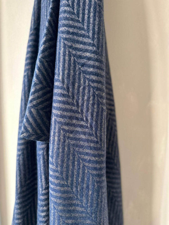 Chevron Chic Alpaca Throw - Navy