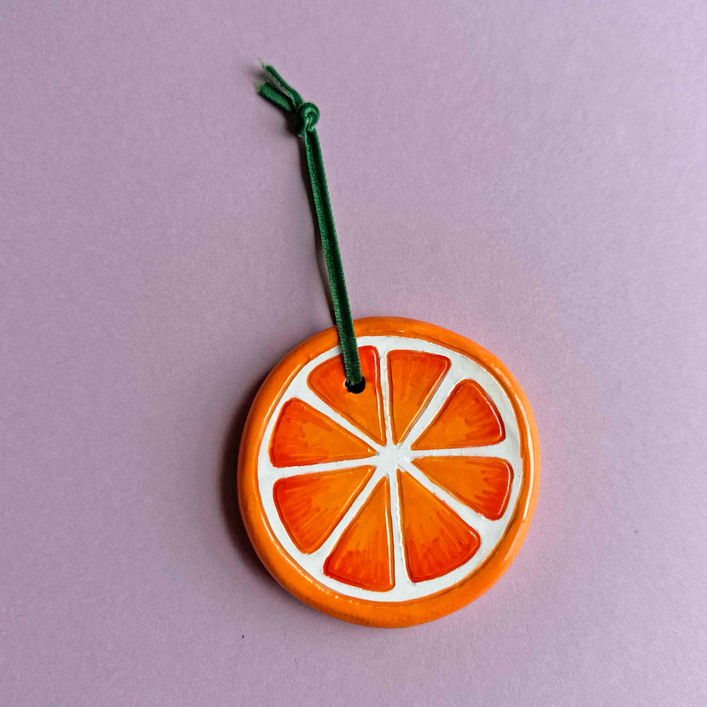 Ceramic Orange Slice Christmas Decoration