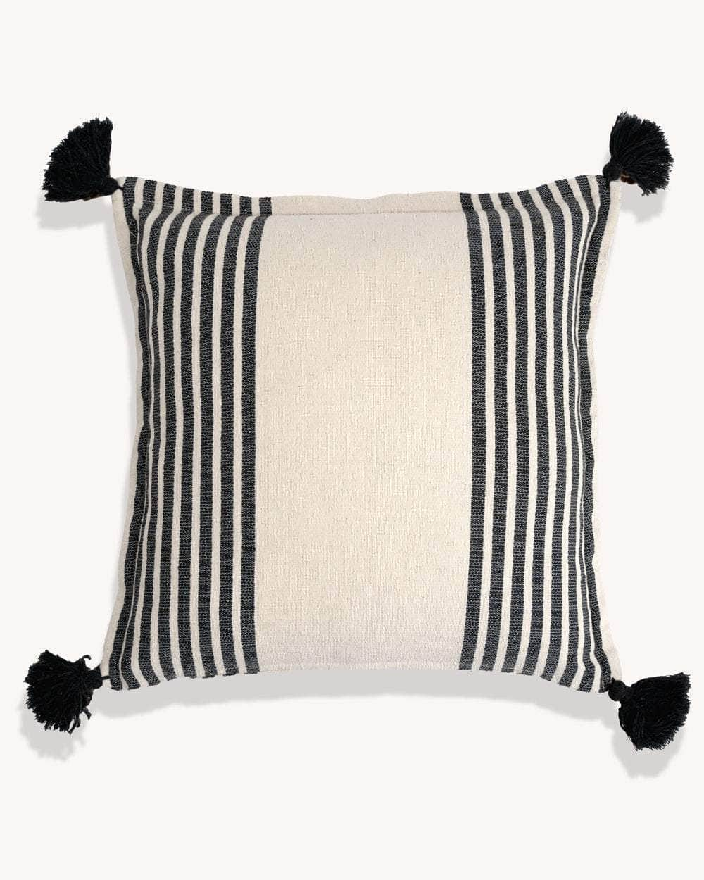 Ivanna Stripe Cotton Tassle Cushion Cover